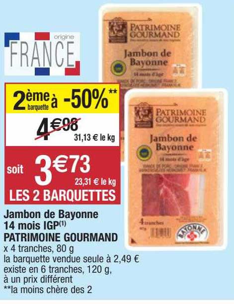 Jambon De Bayonne 14 Mois Igp Patrimoine Gourmand