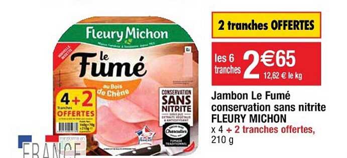jambon le fumé conservation sans nitrite fleury michon