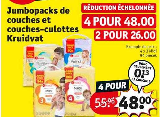 jumbopacks de couches et couches-culottes kruidvat