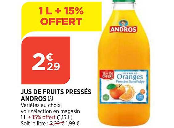 jus de fruits pressés andros