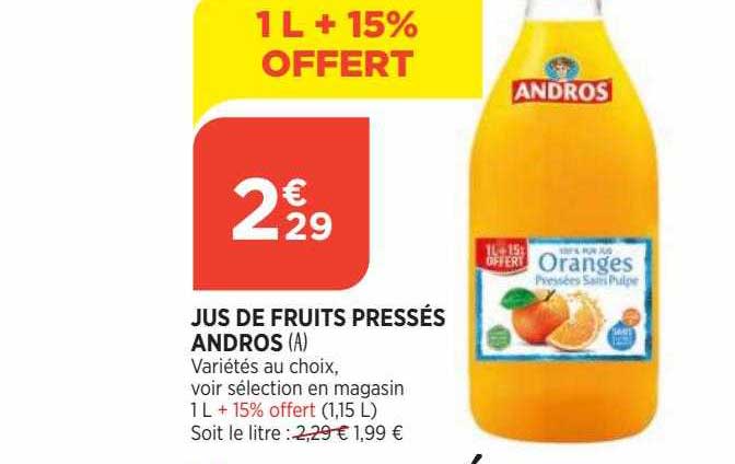 jus de fruits pressés andros