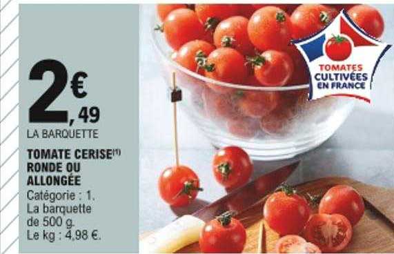La Barquette Tomate Cerise Ronde Ou Allongée