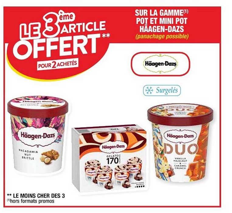 la gamme pot et mini pot häagen-dazs