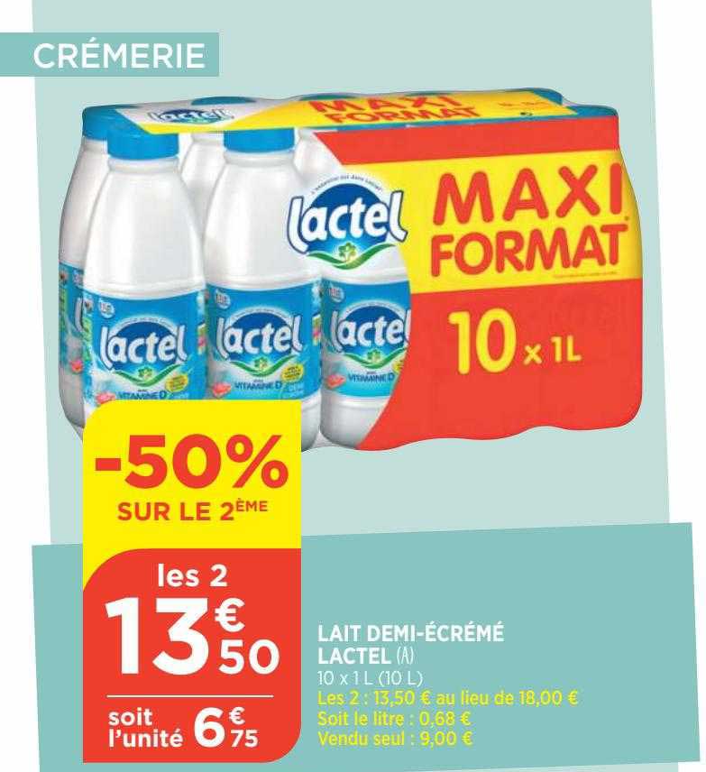 lait demi-écrémé lactel