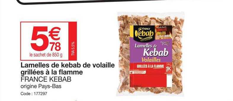 Lamelles De Kebab De Volaille Grillées à La Flamme France Kebab