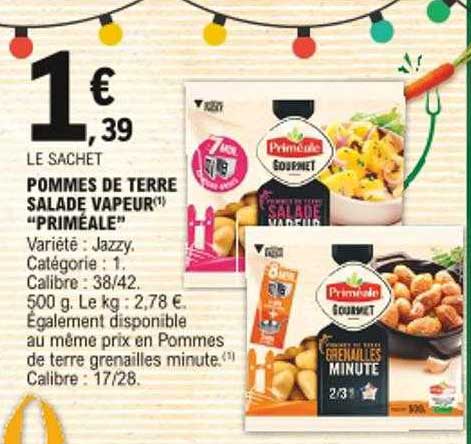 Le Sachet Pommes De Terre Salade Vapeur "priméale"