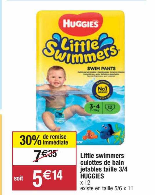 little swimmers culottes de bain jetables taille 3-4 huggies