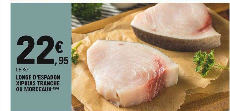 longe d'espadon xiphias tranche ou morceaux