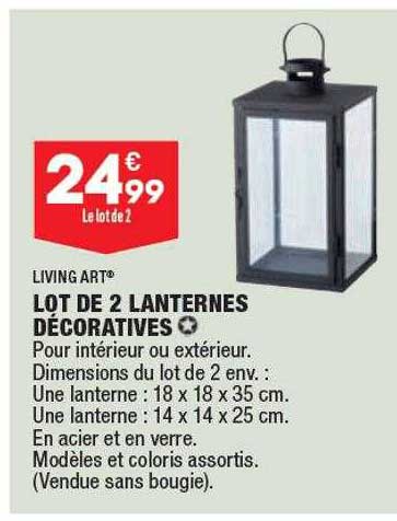 lot de 2 lanternes décoratives living art