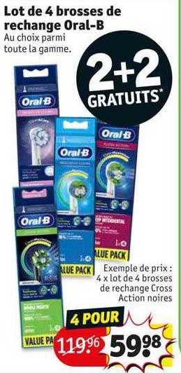 lot de 4 brosses de rechange oral-b
