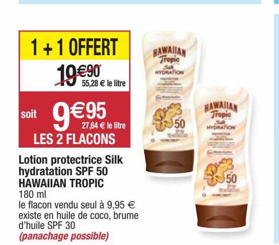 lotion protectrice silk hydratation spf 50 hawaiian tropic