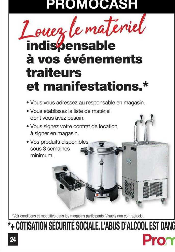 louez le matériel indispensable à vos événements traiteurs et manifestations