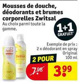 mousses de douche, déodorants et brumes corporelles zwitsal