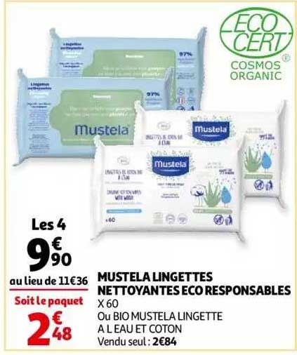 mustela lingettes nettoyantes éco responsables