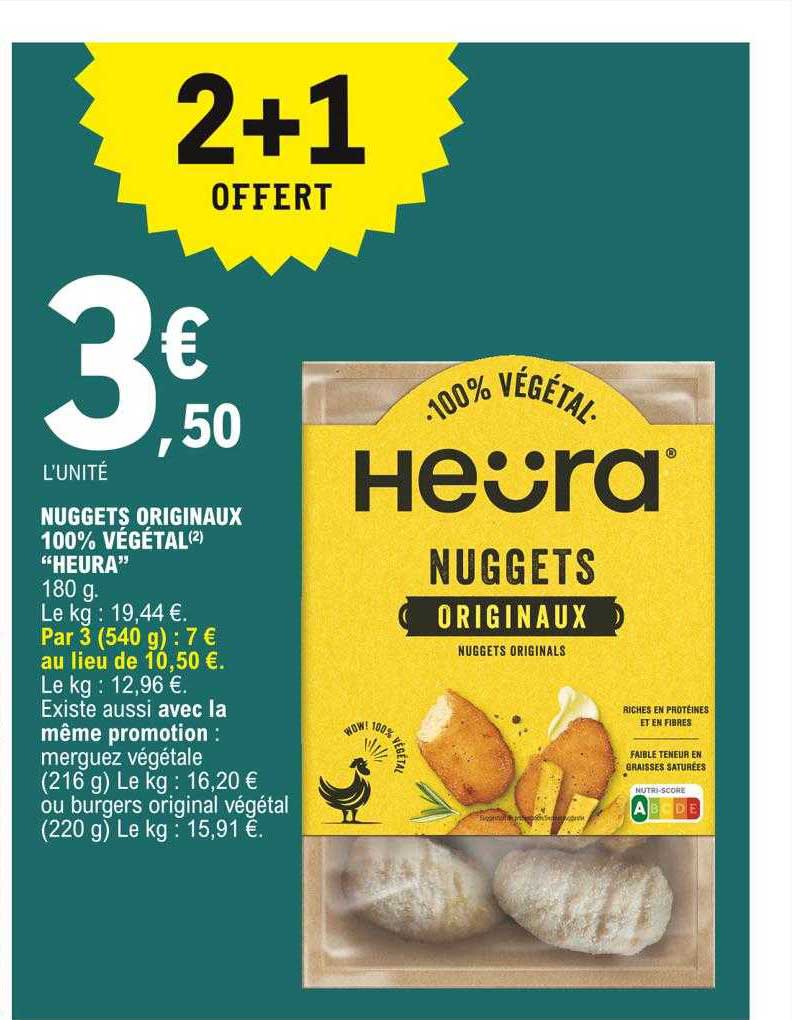 nuggets originaux 100% végétal "heura"