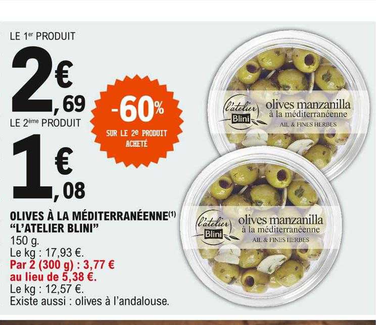 olives à la méditerranéenne "l'atelier blini"