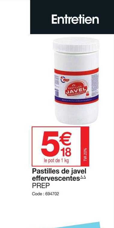 pastilles de javel effervescentes prep