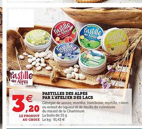 pastilles des alpes par l'atelier des lacs