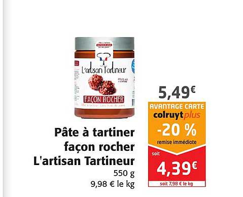 pâte à tartiner façon rocher l'artisan tartineur