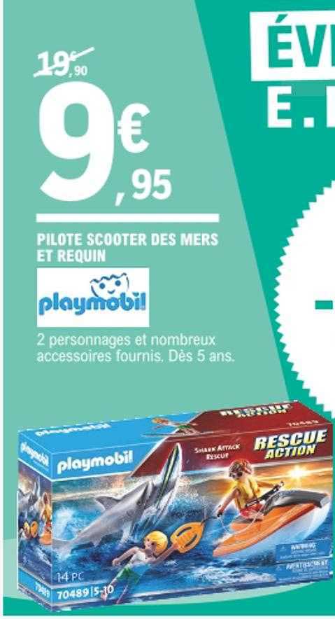 pilote scooter des mers et requin playmobil