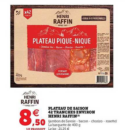 plateau de saison 42 tranches environ henri raffin