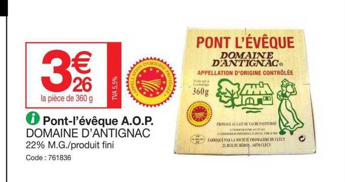 pont-l'évêque a.o.p. domaine d'antignac