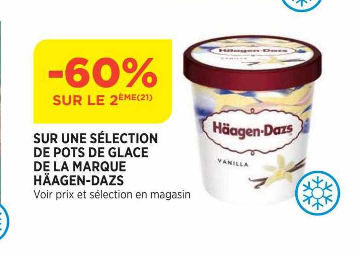 pots de glace de la marque häagen-dazs