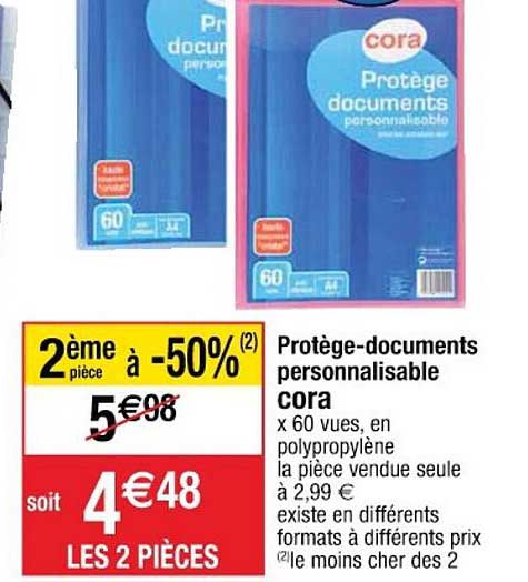protège-documents personnalisable cora