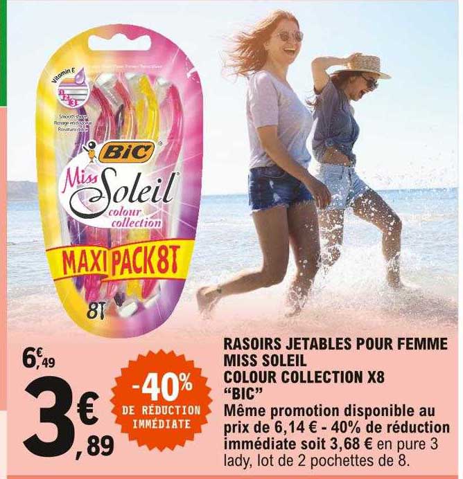 Rasoirs Jetables Pour Femme Miss Soleil Colour Collection X8 "bic"