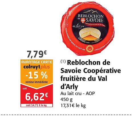 reblochon de savoie coopérative fruitière du val d'arly