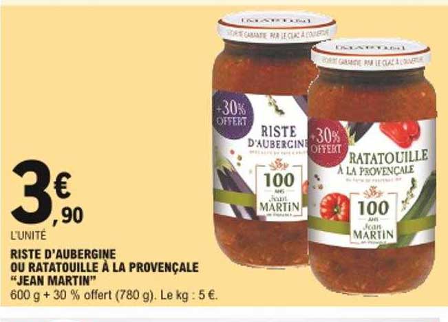 riste d'aubergine ou ratatouille à la provençale "jean martin"