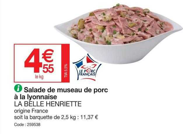 salade de museau de porc à la lyonnaise la belle henriette