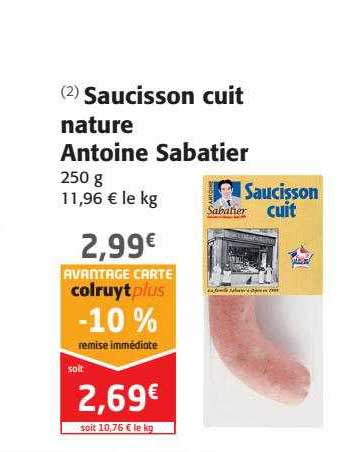 saucisson cuit nature antoine sabatier