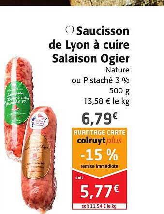 saucisson de lyon à cuire salaison ogier