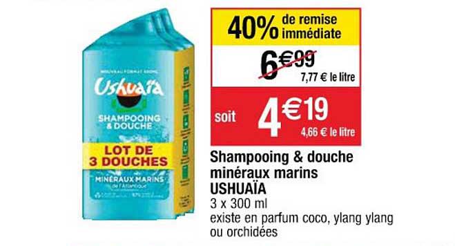 shampooing & douche minéraux marins ushuaïa