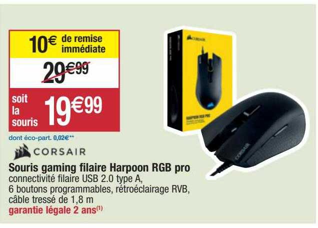 souris gaming filaire harpoon rgb pro corsair