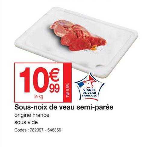 sous-noix de veau semi-parée