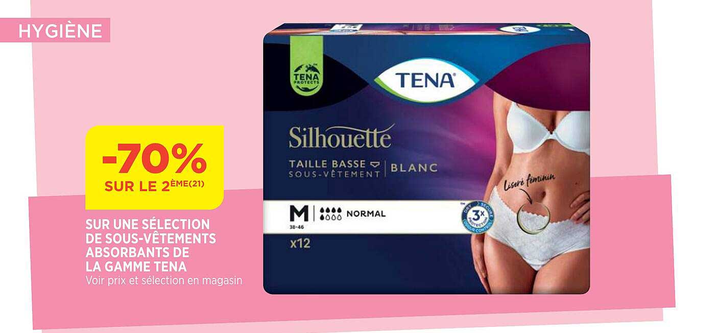 sous-vêtements absorbants de la gamme tena