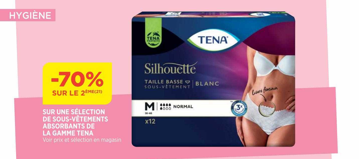 sous-vêtements absorbants de la gamme tena