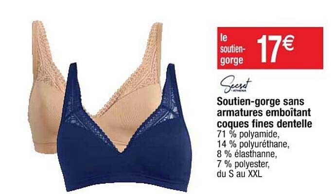 soutien-gorge sans armatures emboîtant coques fines dentelle seeset