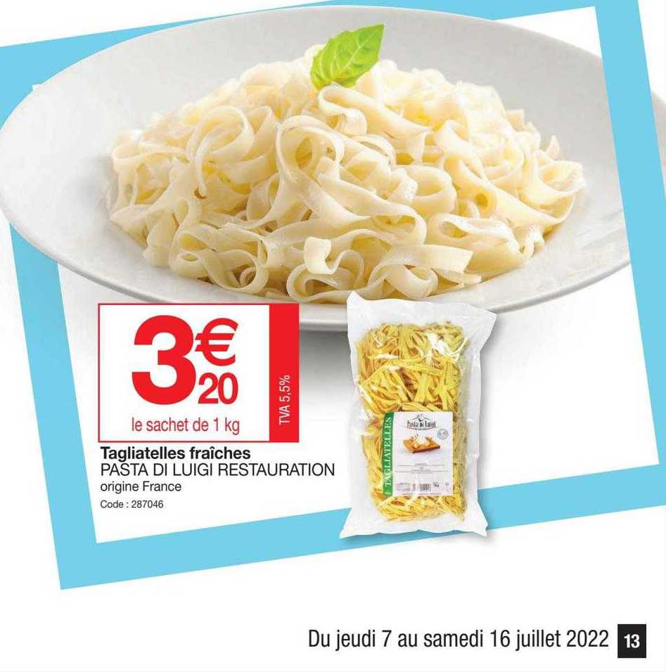 tagliatelles fraîches pasta di luigi restauration