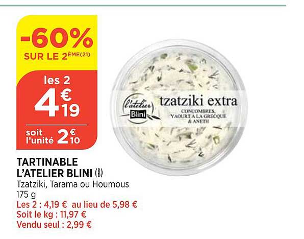 tartinable l'atelier blini