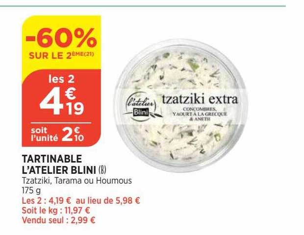 tartinable l'atelier blini