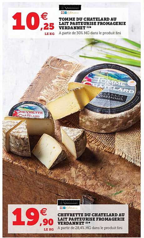 tomme de chatelard au lait pasteurisé fromagerie verdannet