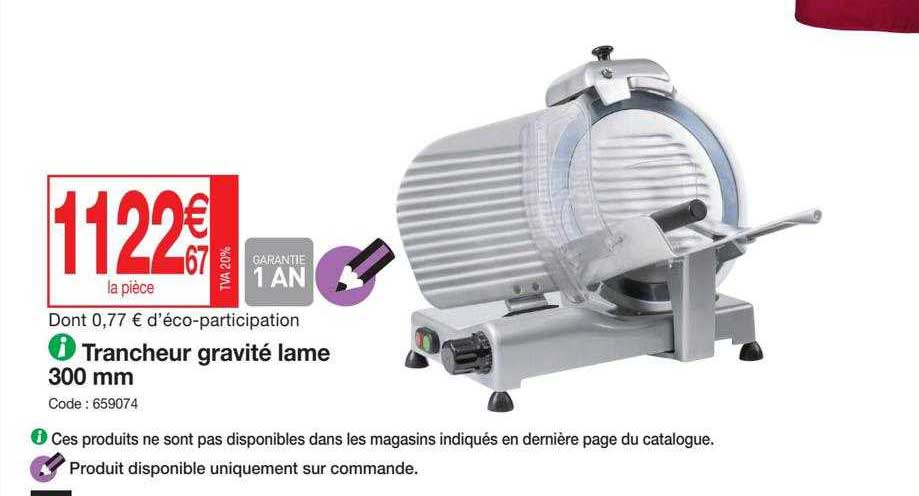 trancheur gravité lame 300 mm