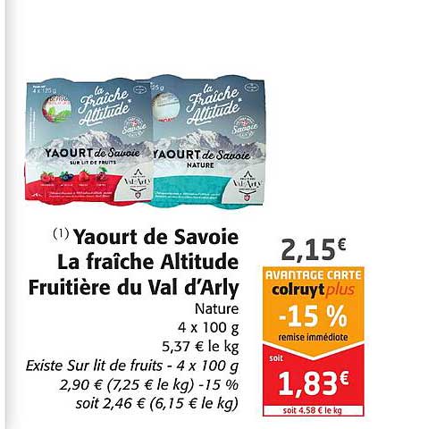 yaourt de savoie la fraîche altitude fruitière du val d'arly
