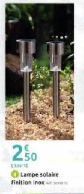 lampe solaire finition inox