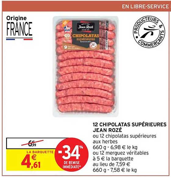 12 chipolatas supérieures jean rozé