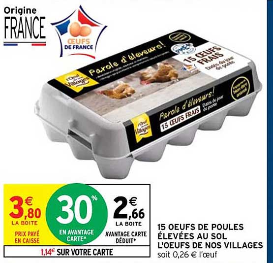 15 œufs de poules élevées au sol l'œufs de nos villages