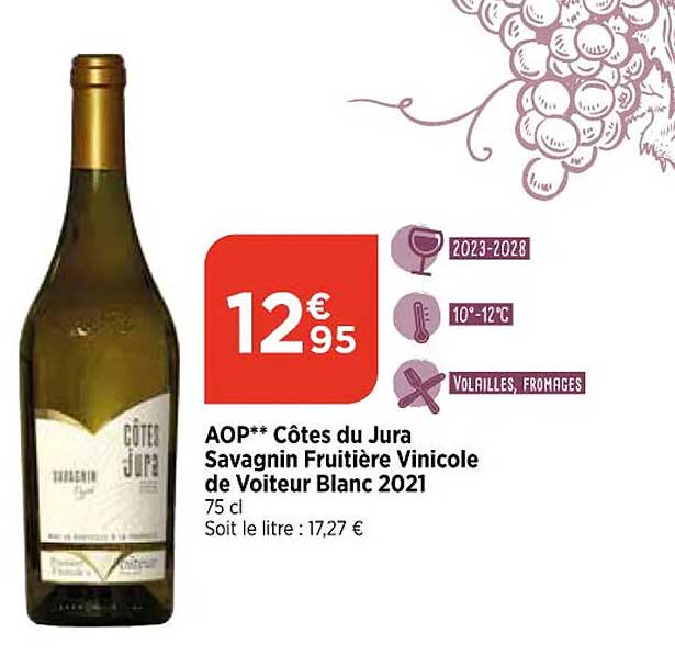 a.o.p côtes du jura savagnin fruitière vinicole de voiteur blanc 2021